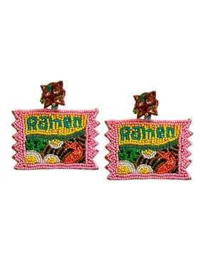 Ramen Earring, Shrimp Flavor Ramen Statement Earring, Lily Posh